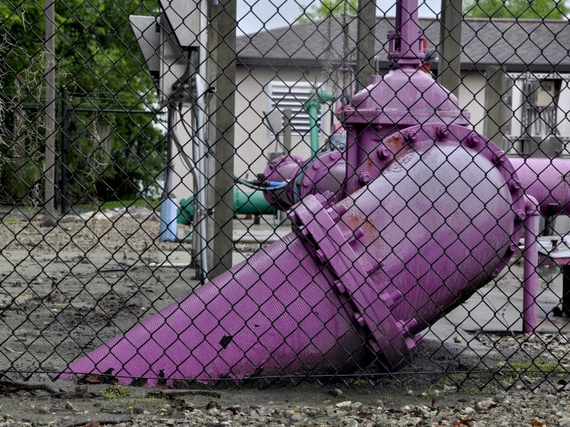 A large pipe emerging from the ground is part of Winter Springs' current wastewater treatment system. A new state law could inject funding for major, local projects, such as this wastewater treatment system. future vision