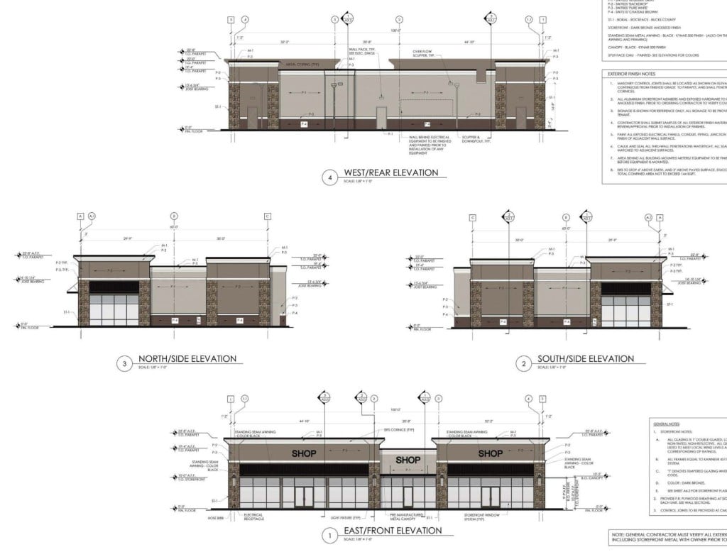 Image of the shopping plaza rendering.