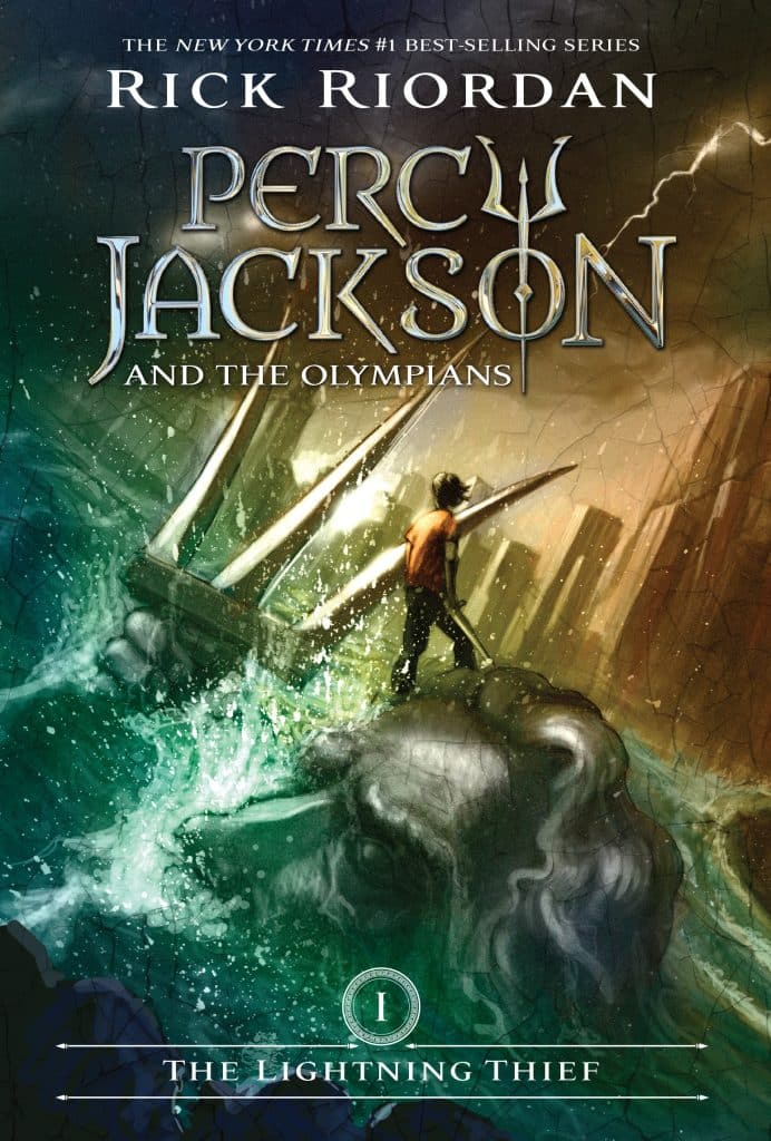 The image shows the cover of the book the musical is based on. “The Lightning Thief: The Percy Jackson Musical”