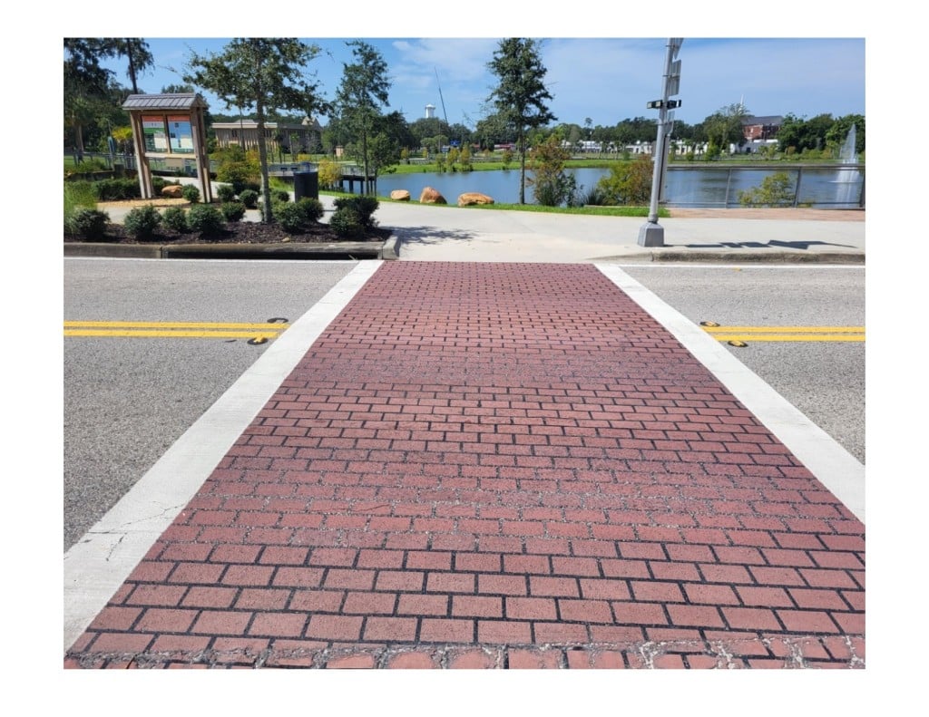 An image of another paved crosswalk was used as an example of what this project's crosswalks might look like. 