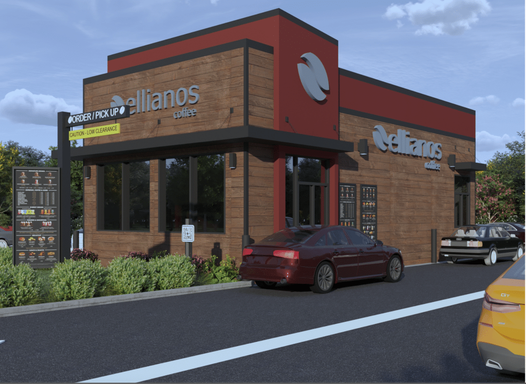 A rendering of the coffee shop was shown to the Planning and Zoning Board.