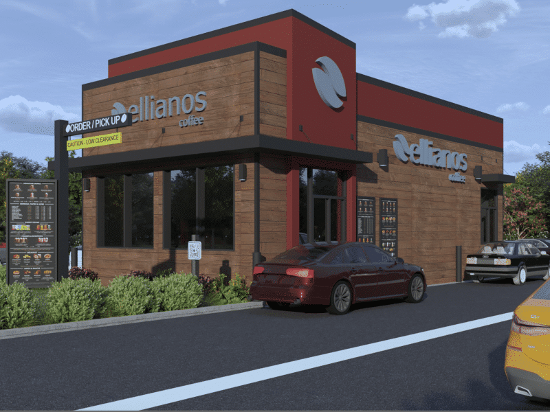 A rendering of the coffee shop was shown to the Planning and Zoning Board.