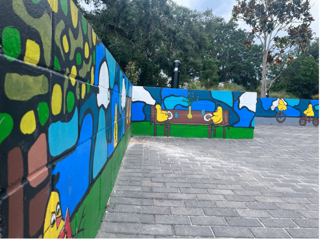 Chicken mural at the Town House Restaurant