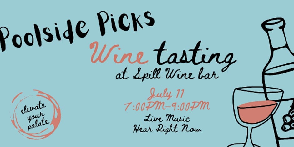 Poolside Picks wine tasting poster