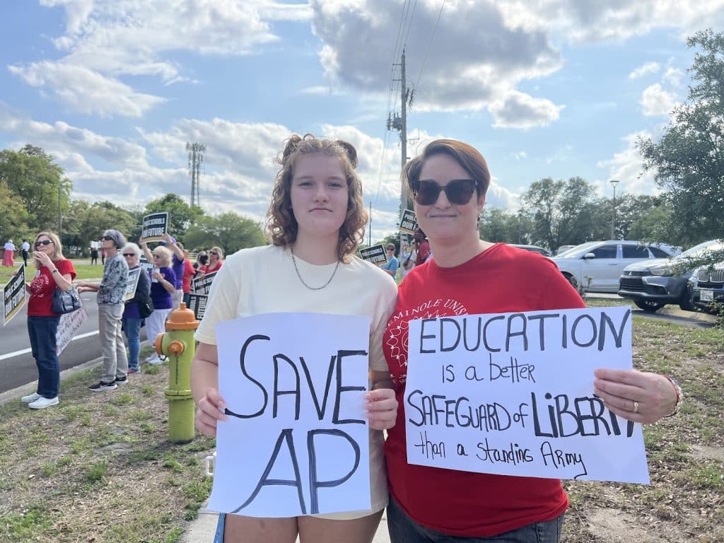 Education cuts in Florida protest Oviedo Seminole County