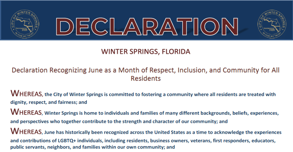 Winter Springs pride
